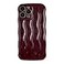 Caseative for iPhone 13 Pro Max CaseWater Ripple Pattern Curly Wave Frame Soft Phone Case Wine Red