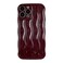 Caseative for iPhone 13 Pro Max CaseWater Ripple Pattern Curly Wave Frame Soft Phone Case Wine Red