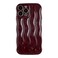 Caseative for iPhone 13 Pro Max CaseWater Ripple Pattern Curly Wave Frame Soft Phone Case Wine Red