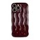 Caseative for iPhone 14 Pro Max CaseWater Ripple Pattern Curly Wave Frame Soft Phone Case Wine Red