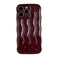 Caseative for iPhone 14 Pro Max CaseWater Ripple Pattern Curly Wave Frame Soft Phone Case Wine Red