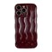 Caseative for iPhone 14 Pro Max CaseWater Ripple Pattern Curly Wave Frame Soft Phone Case Wine Red
