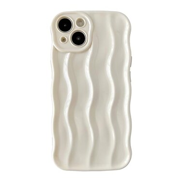 Caseative for iPhone 13 CaseWater Ripple Pattern Curly Wave Frame Soft Phone Case White