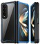Poetic Guardian Case Compatible with Galaxy Z Fold 4 76 inchMilGrade Protection UltraThin FullBody Hybrid Shockproof Protective Rugged Clear Cover with Builtin Screen Protector BlueClear