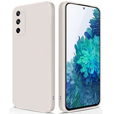 GiiYoon Silicone Case Compatible with Samsung Galaxy S20 FE Full Body Silky Soft Touch Phone Case with Camera Protection Shockproof Cover with Microfiber Lining Off White