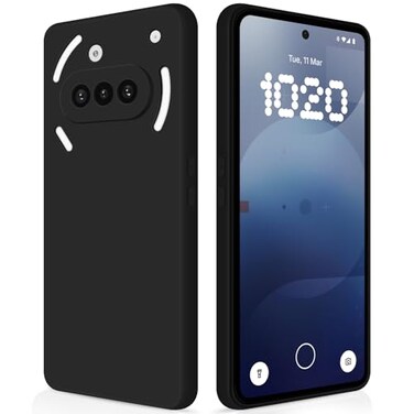 GiiYoon Silicone Case Compatible with Nothing Phone 3a Full Body Silky Soft Touch Phone Case with Camera Protection Shockproof Cover with Microfiber Lining Black