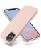 OTOFLY iPhone 12 Case 61 inch Premium Soft Liquid Silicone Rubber FullBody Protective Bumper Pink