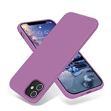 OTOFLY Compatible iPhone 12 12 Pro Case 61 inch 2020 Silky Soft Touch Series Premium Soft Liquid Silicone Rubber FullBody Protective Bumper Lilac Purple