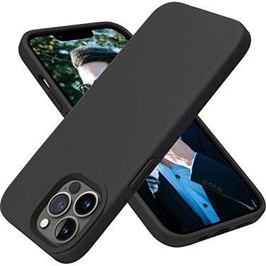 OTOFLY Compatible with iPhone 13 Pro Case Liquid Silicone Slim Protective Shockproof Phone Case Cover with AntiScratch Microfiber Lining 61 inch Black