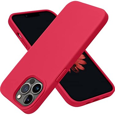 OTOFLY Compatible with iPhone 13 Pro CaseLiquid Silicone Slim Protective Shockproof Phone Case Cover with AntiScratch Microfiber Lining 61 inch Red