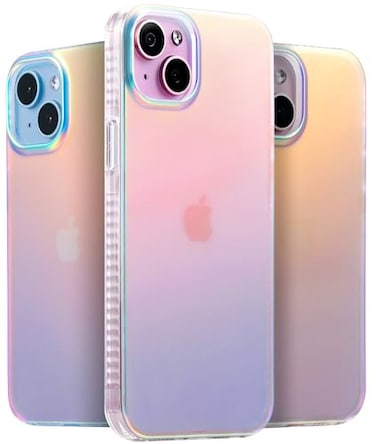 LONLI Hue for iPhone 15 Plus Case Iridescent 10FT Drop Protection Shockproof Cover with Color Changing Effect Cute and Unique for Women Girls and Men 2023
