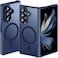 Hensinple for Samsung Galaxy Z Fold 7 Case MagneticZ Fold 7 Case Compatible with MagSafe Translucent Matte Military Grade Drop Proof Protection Shockproof Hard PC Rugged Phone CoverBlue