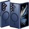 Hensinple for Samsung Galaxy Z Fold 7 Case MagneticZ Fold 7 Case Compatible with MagSafe Translucent Matte Military Grade Drop Proof Protection Shockproof Hard PC Rugged Phone CoverBlue