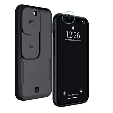 Spy-Fy SpyFy iPhone 13 Pro Case with Camera Covers Front and Rear Protect Your iPhone and Privacy 6Foot Drop Proof 61 Inch Camera Protection by Valenta Black