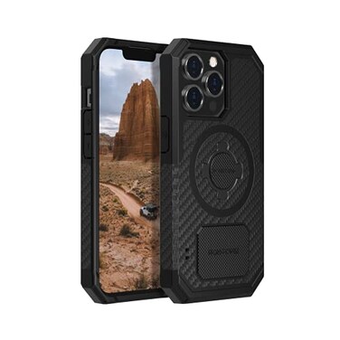 Rokform iPhone 13 Pro Case Rugged Series Dual Magnet Plus MagSafe Compatible Magnetic Protective Apple Gear iPhone Cover with RokLock Twist Lock Drop Tested Armor Black