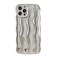 Caseative for iPhone 12 Pro CaseWater Ripple Pattern Curly Wave Frame Soft Phone Case Silver