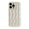 Caseative for iPhone 14 Pro Max CaseWater Ripple Pattern Curly Wave Frame Soft Phone Case White