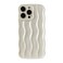 Caseative for iPhone 14 Pro Max CaseWater Ripple Pattern Curly Wave Frame Soft Phone Case White