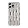 Caseative for iPhone 13 Pro CaseWater Ripple Pattern Curly Wave Frame Soft Phone Case Silver
