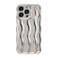 Caseative for iPhone 13 Pro CaseWater Ripple Pattern Curly Wave Frame Soft Phone Case Silver