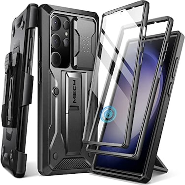 TONGATE for Samsung Galaxy S23 Ultra Case Builtin Slide Camera Cover Screen Protector 2 Front Frame Military Grade Shockproof S23 Ultra Phone Case with Kickstand BeltClip 68 Black