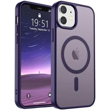 SUPFINE Magnetic for iPhone 12 CaseiPhone 12 Pro Case Compatible with MagSafeMilitary Grade Drop Protection Translucent Matte Shockproof Phone CoverDark Purple