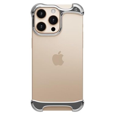 Arc Pulse Designed for iPhone 15 Pro Max Phone Case 2023 Minimalist Protective Shock Absorption Aerospace Grade Aluminum Shells Elastomer Inlays Easy Fit 67 inch Aluminum Mirror Polish Silver