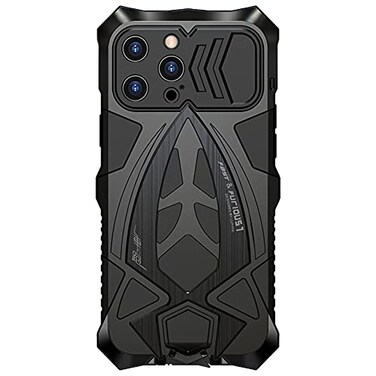 CeeEee iPhone 13 Pro Max Case Metal Aluminium Bumper Cover Builtin Soft Rubber Shock Proof Military Grade Protective Cover Black