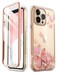 i-Blason iBlason iPhone 13 Pro Max Case 2021 67 Inch Case with Builtin Screen Protector Cosmo Series Design Pattern Full Body Protective Glitter Cover 360 Pink Butterfly