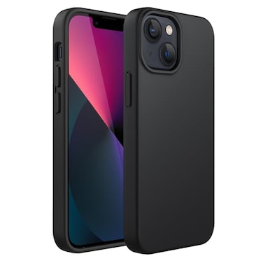 JETech Silicone Case for iPhone 13 mini 54Inch SilkySoft Touch FullBody Protective Phone Case Shockproof Cover with Microfiber Lining Black