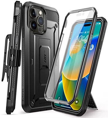 SUPCASE for iPhone 14 Pro Max Case with Screen Protector Unicorn Beetle Pro Builtin Stand BeltClip FullBody Heavy Duty Shockproof Protective Phone Case for iPhone 14 Pro Max Black