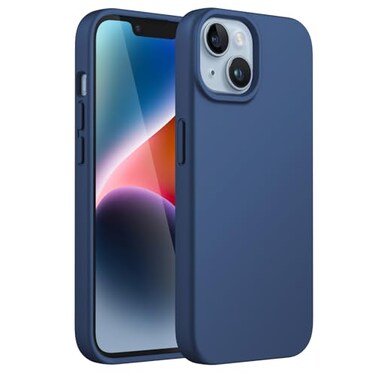 JETech Silicone Case for iPhone 14 61Inch SilkySoft Touch FullBody Protective Phone Case Shockproof Cover with Microfiber Lining Cobalt Blue