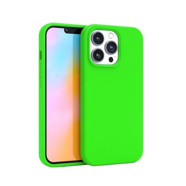 FELONY CASE Apple iPhone 14 Pro Max Case Neon Liquid Silicone Soft Touch Slim Cover with AntiScratch Microfiber Lining 360 Shockproof Full Body Protection Green