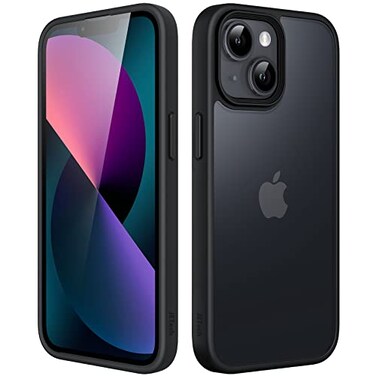 JETech Matte Case for iPhone 13 61Inch Shockproof Military Grade Drop Protection Frosted Translucent Back Phone Cover AntiFingerprint Black