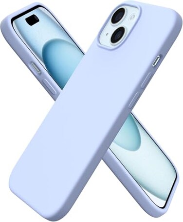 ORNARTO Compatible with iPhone 15 Case 61 Slim Liquid Silicone 3 Layers Full Covered Soft Gel Rubber Phone Case AntiScratch Shockproof Protective Cover 61 Inch Baby Blue