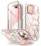 i-Blason iBlason for iPhone 15 CaseiPhone 14 CaseiPhone 13 Case 61 with Camera Cover Stand MagSafe Compatible Slim FullBody Protective Phone Case with Builtin Screen Protector Marble Pink