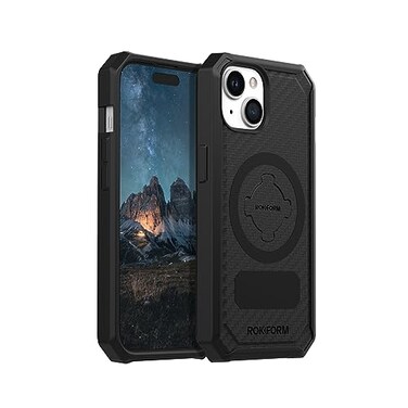 Rokform iPhone 15 Case Rugged Series Magnetic iPhone 15 Cover with RokLock Twist Lock Drop Tested Armor Black