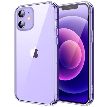 JETech Case for iPhone 1212 Pro 61Inch NonYellowing Shockproof Phone Bumper Cover AntiScratch Clear Back Deep Purple