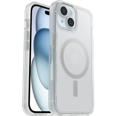 OtterBox Symmetry Clear for MagSafe Case for iPhone 15 iPhone 14 iPhone 13 Shockproof Drop Proof Protective Thin Case 3X Tested to Military Standard Clear