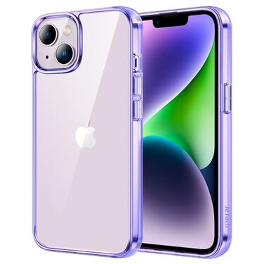 JETech Case for iPhone 14 61Inch NonYellowing Shockproof Phone Bumper Cover AntiScratch Clear Back Deep Purple