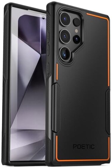 Poetic Neon Series Case Compatible with Galaxy S24 Ultra 5G 68 inch Dual Layer Heavy Duty Tough Rugged Lightweight Slim Shockproof Protective Cover Case Black