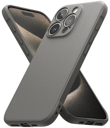 Ringke Onyx for iPhone 15 Pro Max Case Feels Good in The Hand Oil Dirt Resistant Individual Lens Covers for Cameras NonSlip Enhanced Grip Lightweight Cover Gray