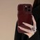 FABSPARK Phone Case for iPhone 13 Pro Max CaseSimple Wave Design Wavy Frame Soft Silicone Aesthetic for iPhone 13 Pro MaxWine Red