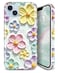 JIAXIUFEN Case for iPhone 14 iPhone 13 Sparkle Glitter Retro Oil Painting Printed Flower Design Slim Shockproof Protective TPU Soft Silicone Cover Phone Case Mint Colorful