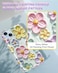 JIAXIUFEN Case for iPhone 14 iPhone 13 Sparkle Glitter Retro Oil Painting Printed Flower Design Slim Shockproof Protective TPU Soft Silicone Cover Phone Case Mint Colorful