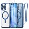 Meifigno Designed for iPhone 16 Pro Max Case 69 Glitter Card Wrist Strap Compatible with MagSafe 2X Screen Protectors Surround Lens Protection Designed for 16 ProMax Case Deep Blue