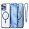 Meifigno Designed for iPhone 16 Pro Max Case 69 Glitter Card Wrist Strap Compatible with MagSafe 2X Screen Protectors Surround Lens Protection Designed for 16 ProMax Case Deep Blue