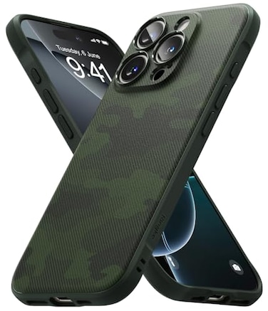 Ringke Onyx for iPhone 16 Pro Max Case Feels Good in The Hand Oil Dirt Resistant Individual Lens Covers for Cameras NonSlip Enhanced Grip Lightweight Cover Camo Green