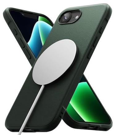 Ringke Onyx for iPhone 17e Case and iPhone 16e Case Compatible with MagSafe Oil Dirt Resistant Individual Lens Covers for Cameras NonSlip Enhanced Grip Lightweight Cover Magnetic Dark Green