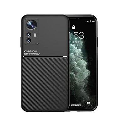 Kepuch Mowen Case for Xiaomi Mi 12 Cover Bumper Builtin Metal Plate for Xiaomi Mi 12 Black